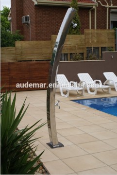 Audemar Stainless Steel 316 Curve Outdoor Beach Shower In Mirror Finishing