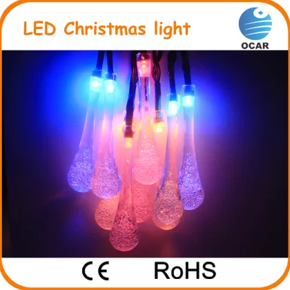waterproof holiday lighting led rain drop string light