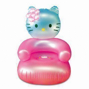 Inflatable Kitty Sofa with 0.2mm PVC Thickness and 30 Inches Size, Available in Various Colors