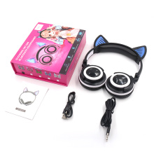Bluetooth Cat ear headphone Led Glowing för barn