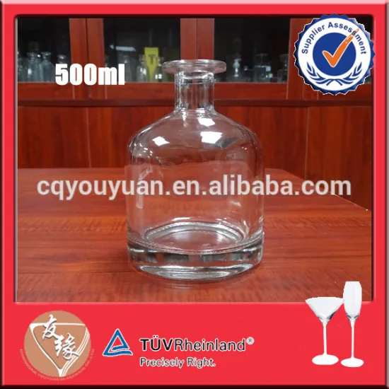 High grade thick bottom round tequila bottle 500ml