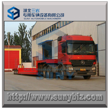 Lowest Low Flatbed Semi Trailer 18 meters 3 axle Lowbed Trailer