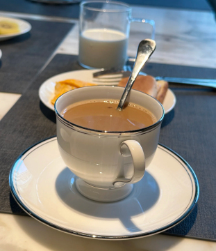 Stylish High-End Dinnerware with Warm Tones and Solid Texture