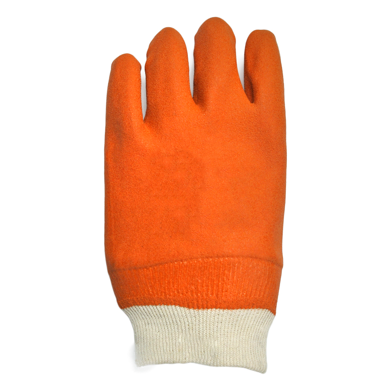 K/W foam finish cotton liner pvc glove