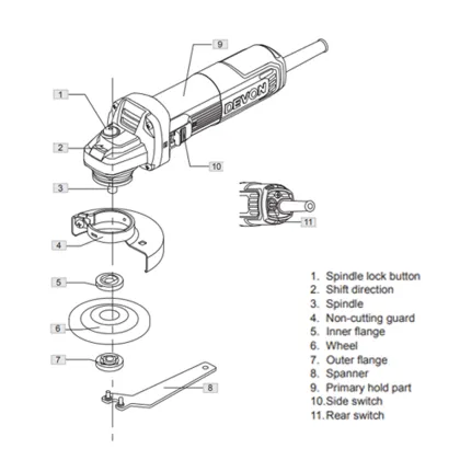DEVON Electric Power Tools - Lithium Battery 100mm Angle Grinder Manufacturer
