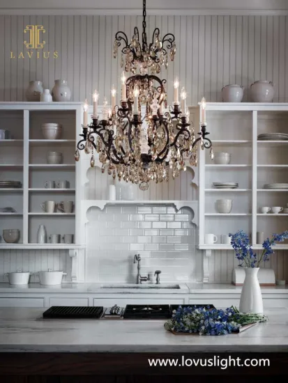 2022 popular light luxury modern candle chandelier Custom villa chandelier