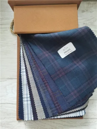 Super 150's Cashmere Solid Check Fabric Book