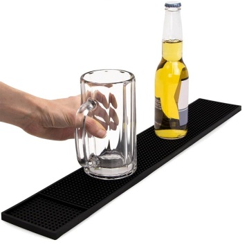 Waterproof PVC Silicone Glass Cup Mat | Heat Resistant Rubber Bar Spill Mat with BSCI Test