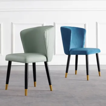 Elegant Modern High-Back Blue PU Leather Dining Chair
