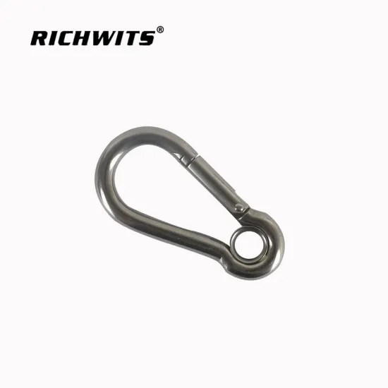 hardware 304/316 stainless steel carabiner hook with lock nut
