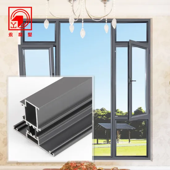Aluminum Extrusion Thermal Break Black Casement Window