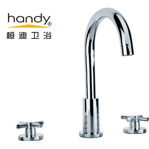 Double Handle Deck Faucet Brass Chrome