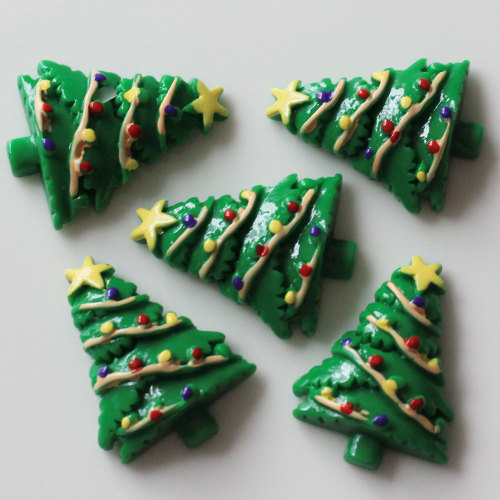 Mooie Groene Kerstboom Flat Terug Losse Hars Cabochon Charms Stickers Nieuw Design Home Decor Slime