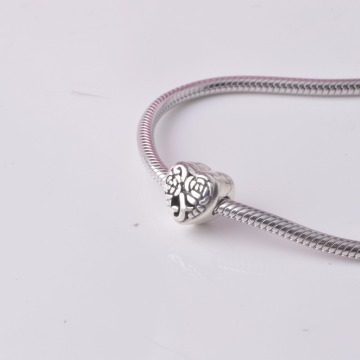 Wholesale 925 sterling silver oxident heart shape clip stopper