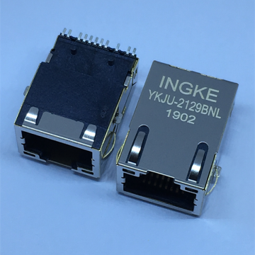 Ingke YKJU-2129BNL 100% Cross 7498011122AR Single Port SMT Tab Up 100 BASE-T RJ45Network port connector
