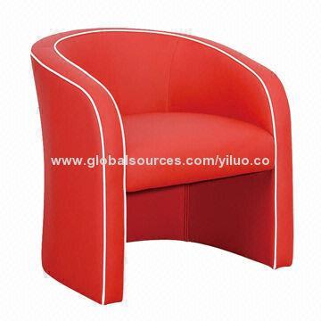 Elegant Contemporary PU Leather Tub Chair with PP base