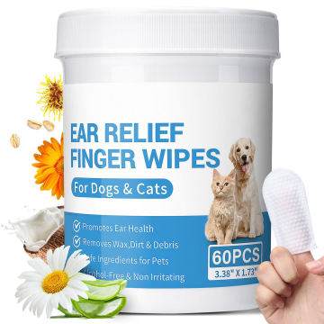 Customized natural hypoallergenic dog ear cleaning finger wipes