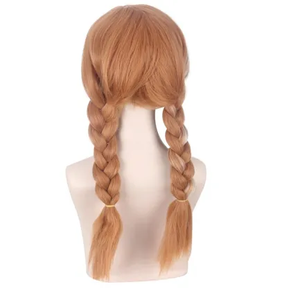 New Heat Resistant Double Braided Frozen 2 Princess Anna Synthetic Cosplay Wigs for Cosplay Lovers