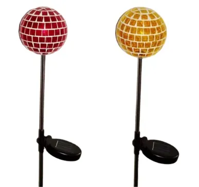 Outdoor Garden Solar Light: Mosaic Design, Glass Ball, LED, Stainless Steel