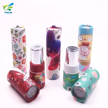 Custom-made eco friendly empty round cosmetic lipstick packaging tubes
