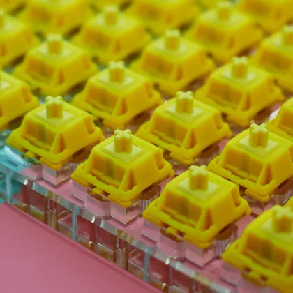 KS-26 Cap Golden Yellow Golden Brown GATERON 3 Pin Gaming Keyboard Switch