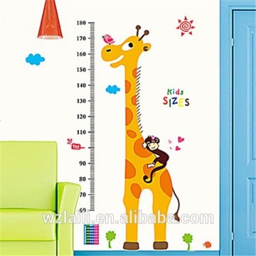 Giraffe and monkey cartoon design height stickers for child