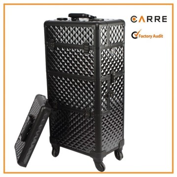 makeup beauty cosmetic aluminum case with wheels