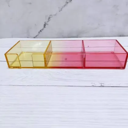 Choice Fun Clear Acrylic Drawer Storage Box with Post-It Note Clip