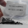 M2*8 SUS 304 (검은 아연 도금) 플랫 헤드 육각 소켓 기계 나사