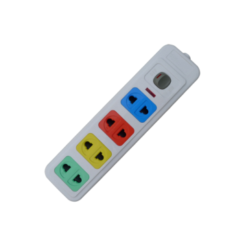 Universal 2 Pin 4 Way Socket Outlet Extension Board with Main Switch
