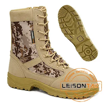 Tactical Camouflage Boots with waterproof nylon and cowhide leather