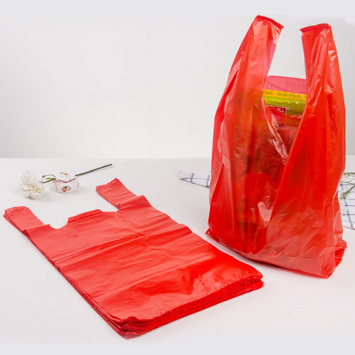 Embalaje de compras de alta densidad chaleco de plastico bolsa de camiseta con asa