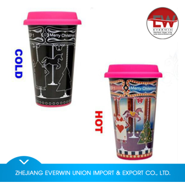 Most popular novel design color change ceramic mug wholesale