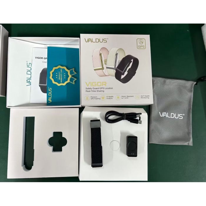 Pulsera inteligente VALDUS VIGOR GPS, reloj rastreador de ubicación en tiempo real con detección de caídas, alerta de emergencia SOS, monitoreo de salud las 24 horas