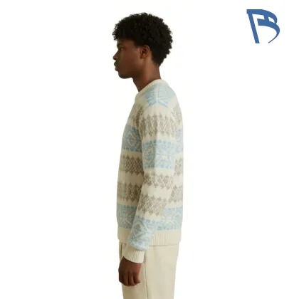 Cozy Frosted Fair Isle Knit Top