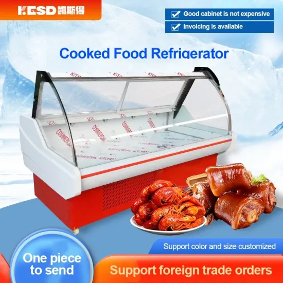 Fresh Meat Display Showcase Supermarket Display Freezer Hanging Glass Supermarket Open Top Fresh Meat Display Cooler