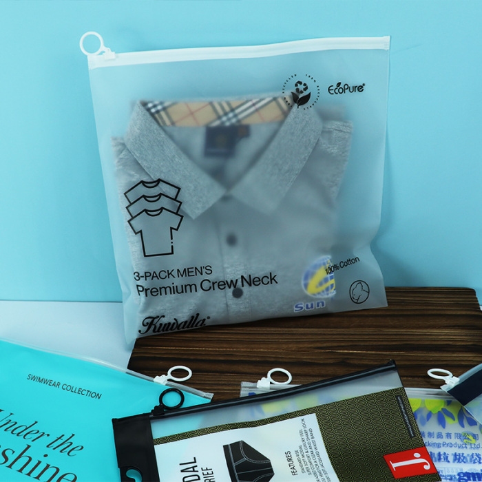 T-Shirt ထုပ်ပိုး Frosted Slider Bags