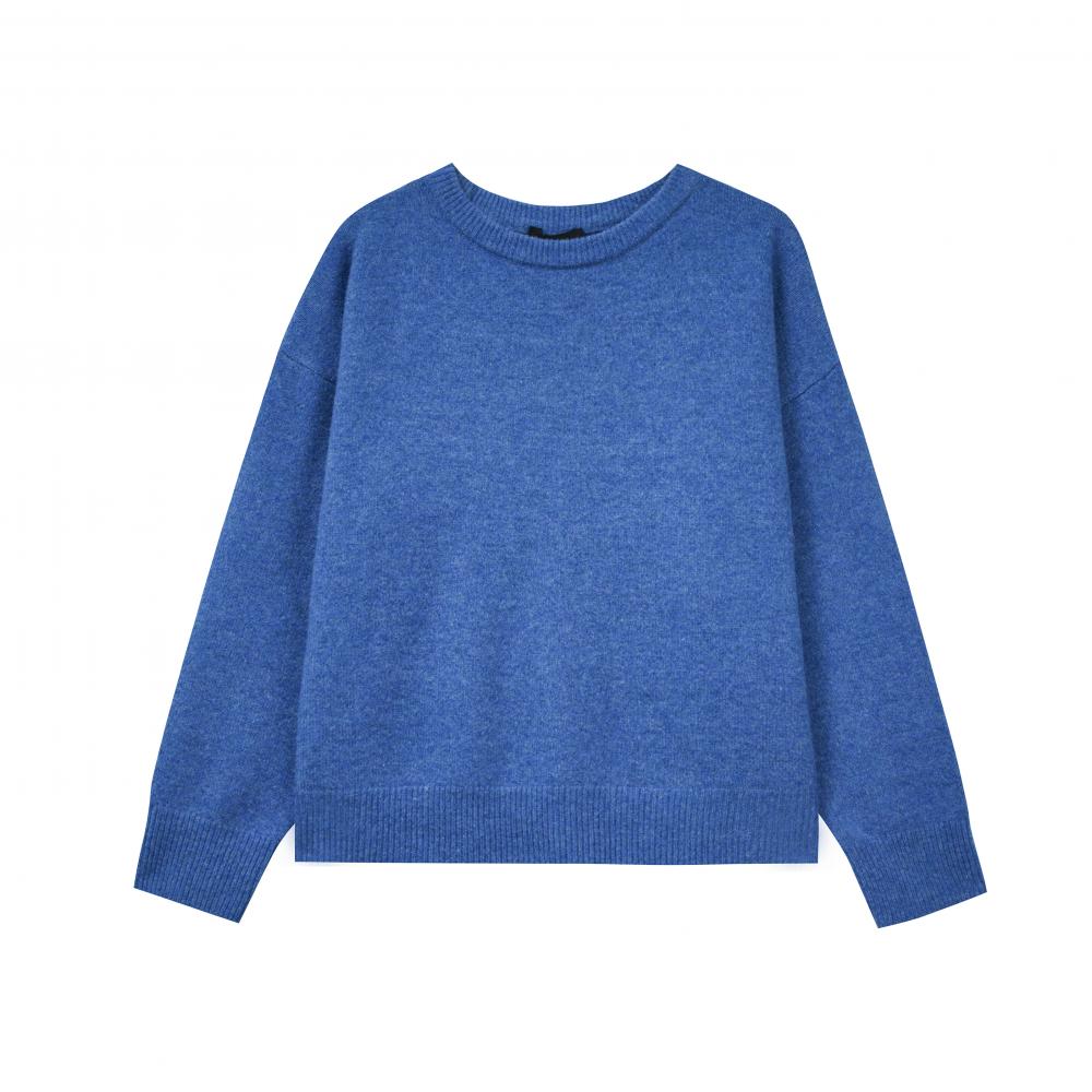 Round Neck Long -sleeved Woolen Knitted Tops