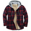 Herren -Flanellhemdjacke mit Kapuze