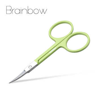 Brainbow 1pc Stainless Steel Makeup Scissor Eyebrow Eyelashes Nose Hair Trim Scissor Sharp Ponit Curve Tip Small Eyebrow Scissor