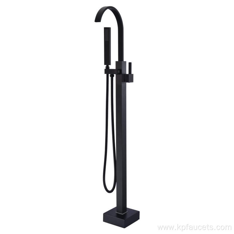 Black Floor Mount Brass Single Handle Faucets