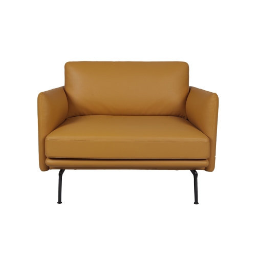 Moderner einfacher Umriss Leder Single Sofa