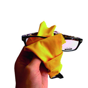 Microfiber sunglass cleaning cloth with pouch, eco-friendly, meets SGS and European standards