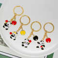 Panda Enamel Compass Keychain Customizable Cartoon Metal Keyring Stainless Steel Brass Iron Alloy Zinc Laser Logo Souvenir