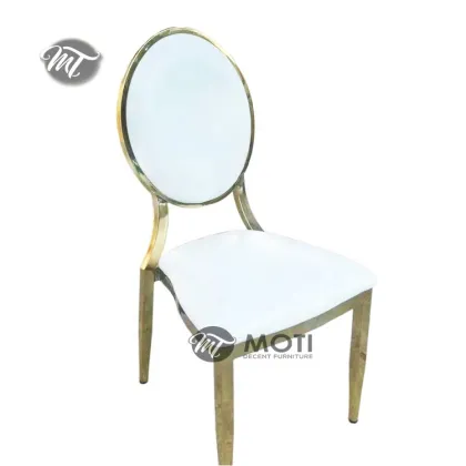 Rose Gold Metal Chrome Wedding Reception Chairs - Louis Party Stacks