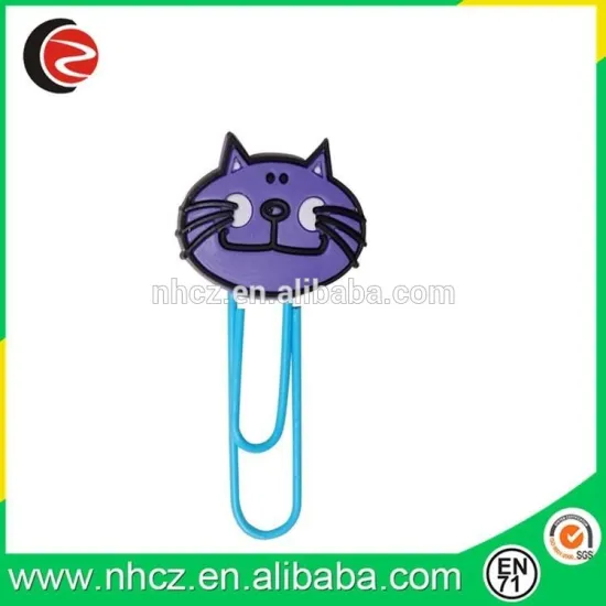 60MM Cat Soft PVC Bookmark Animal Paper Clips