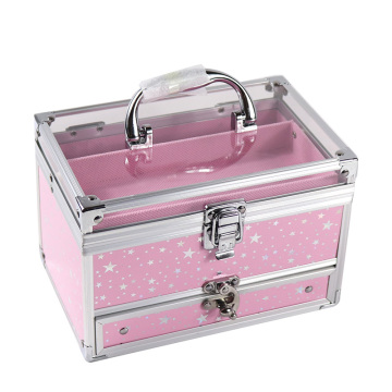Custom Pink ABS Makeup Case with Transparent PP Board