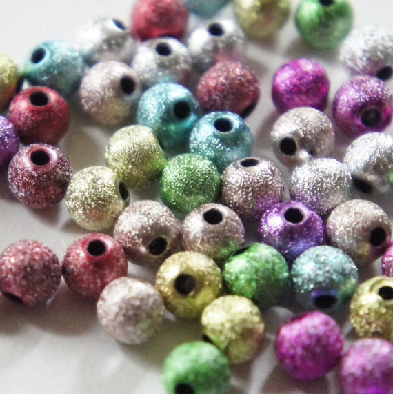 Frosted Stardust Ball Spacer Beads Findings