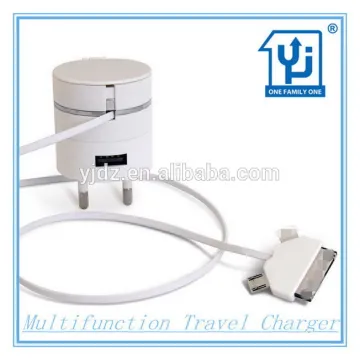 Bestest Wholesale New Design 3in1 Retractable USB Travel Charger for Smartphone