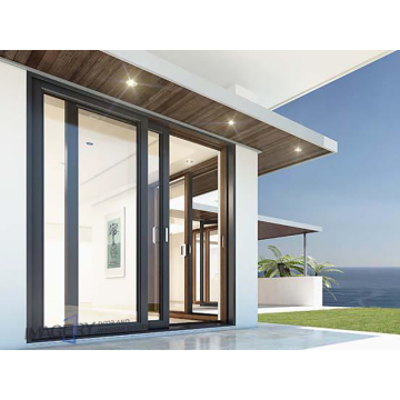 Waterproof Aluminum Sliding Door with Accordion Fly Screen and Glass
